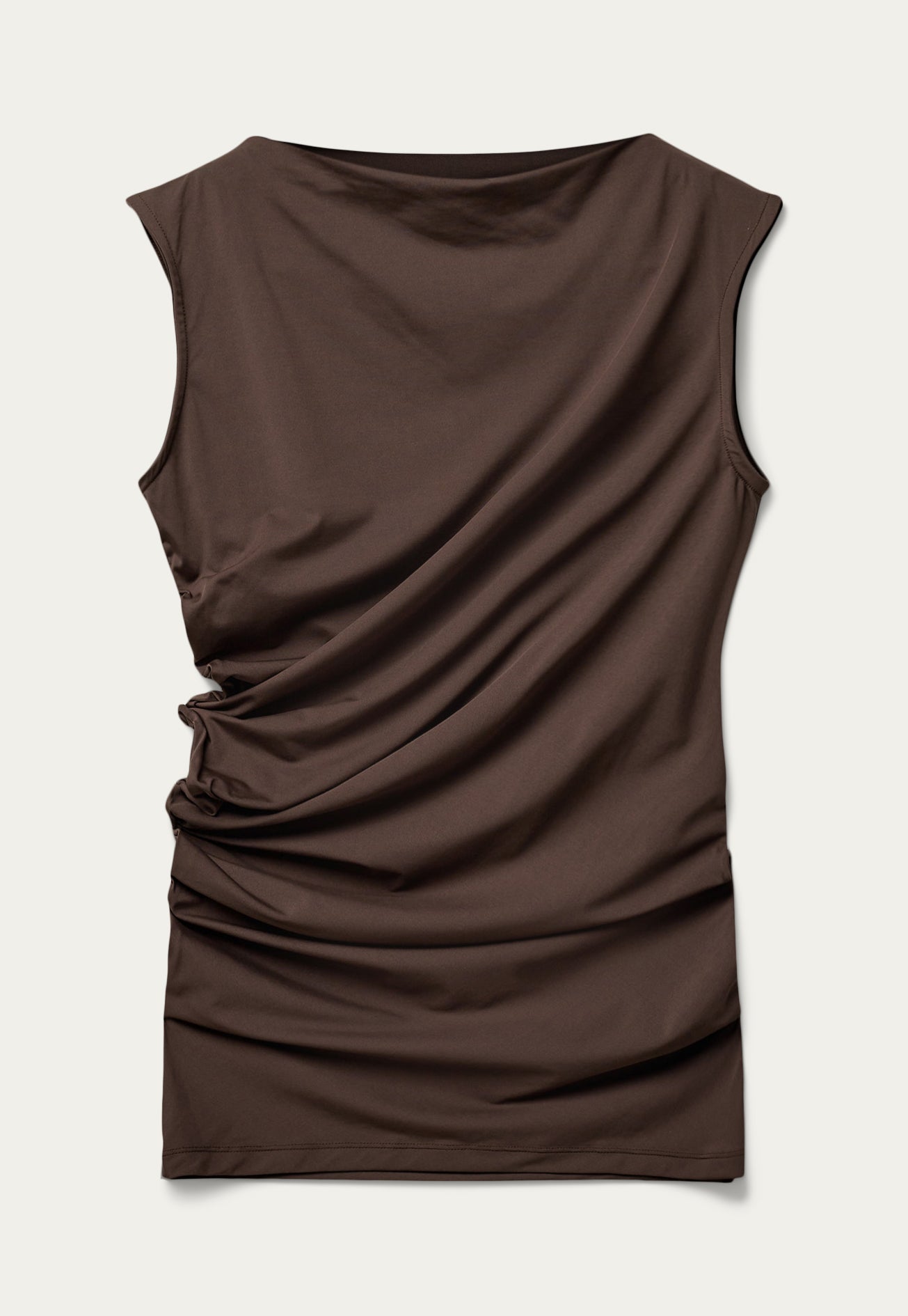 BLANCHE Copenhagen Comfy-BL Drape Top T-shirts and Tops 1216 Chocolate Martini