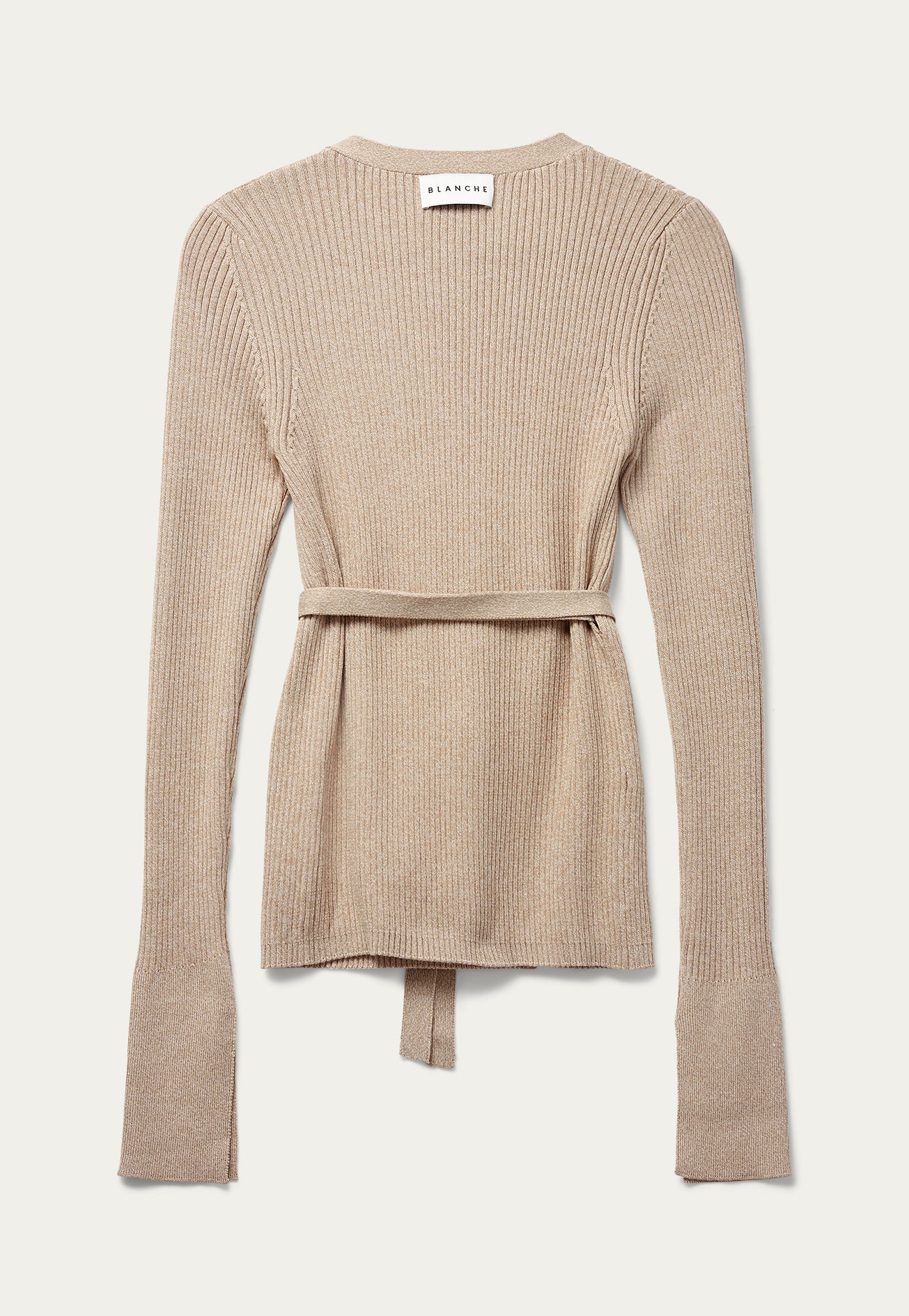 BLANCHE Copenhagen Seawool Wrap Jumper Knitwear 21099 Savannah Tan